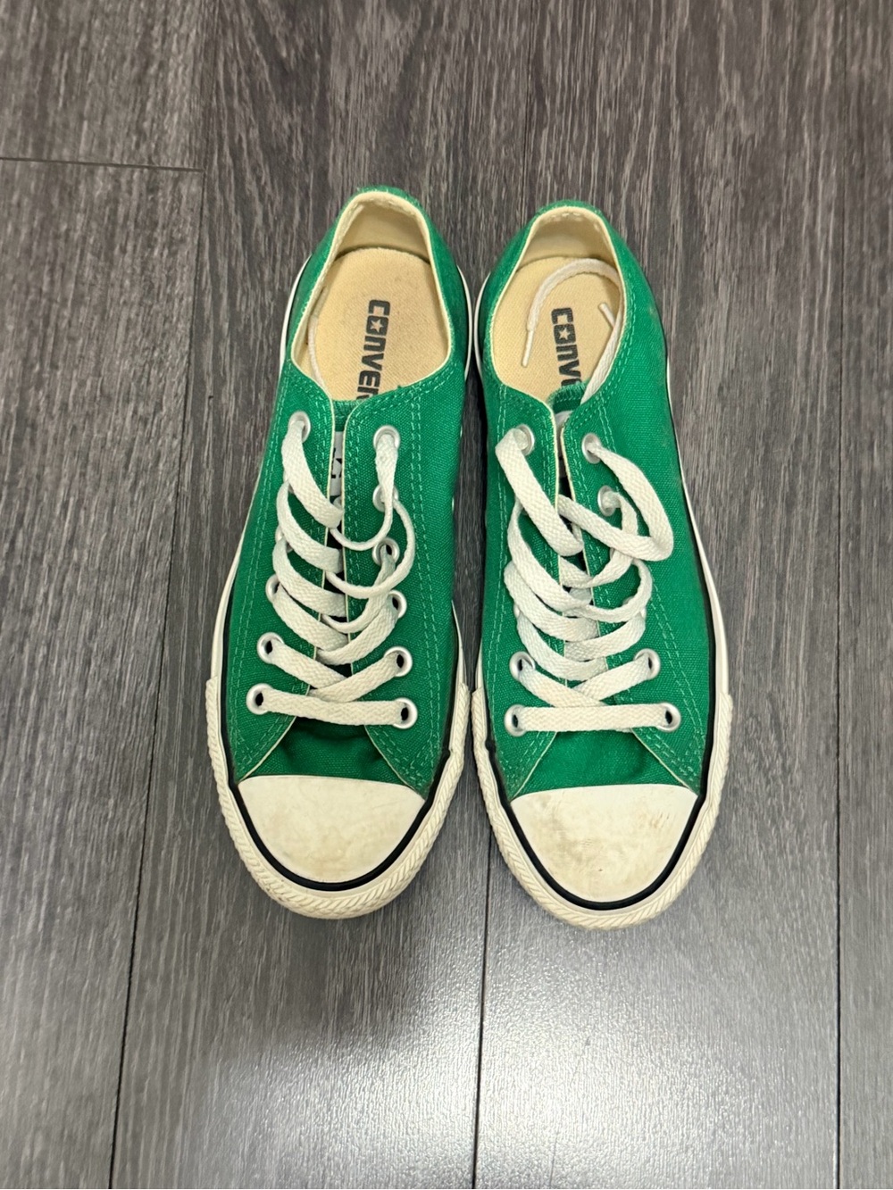 Converse Green Low Top Canvas Sneakers